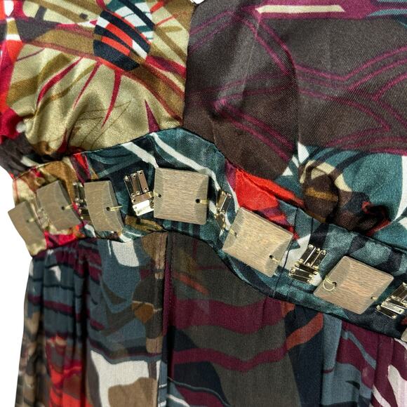 Vintage Y2K Robbie Bee Silk Maxi Halter Dress Size 8 Abstract Floral Fairy Maxi - Picture 4 of 9